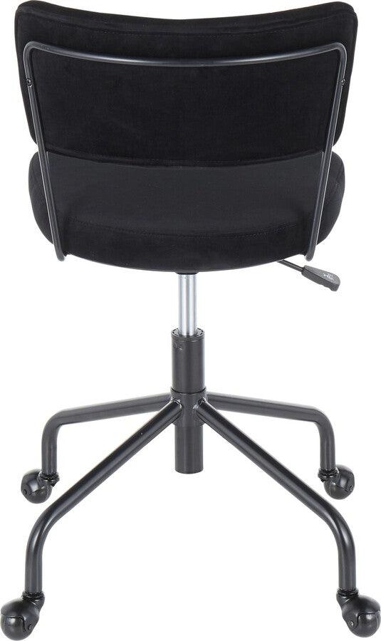 Lumisource Task Chairs - Tania Contemporary Task Chair in Black Metal and Black Velvet