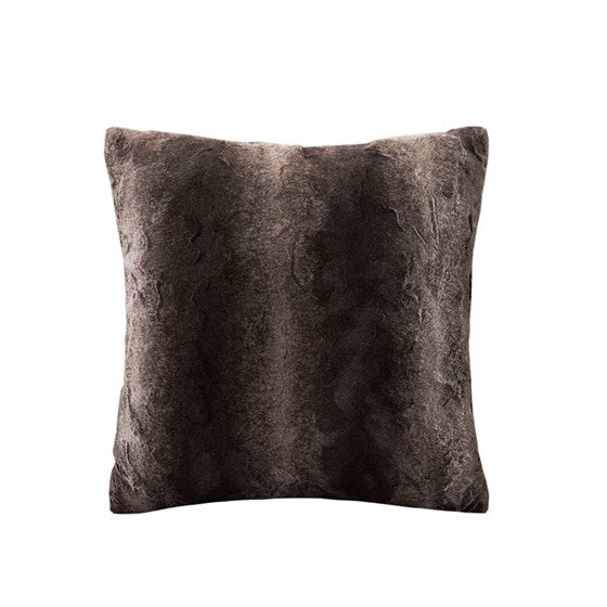 Olliix.com Pillows & Throws - Faux Fur Square Pillow Brown