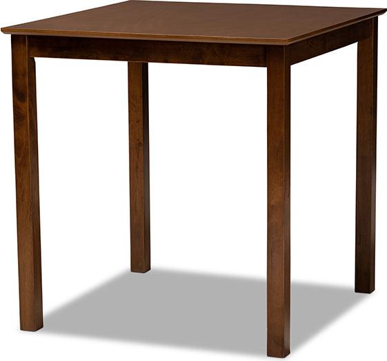 Wholesale Interiors Dining Sets - Lenoir Grey Fabric Upholstered Walnut Brown Finished 5-Piece Wood Pub Set