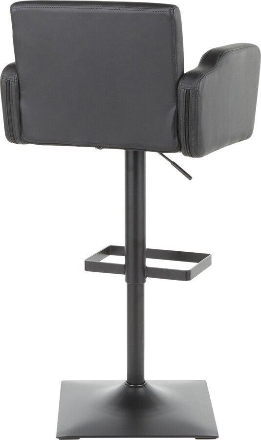 Lumisource Barstools - Sergio Contemporary Bar Stool with Black Metal and Black Faux Leather