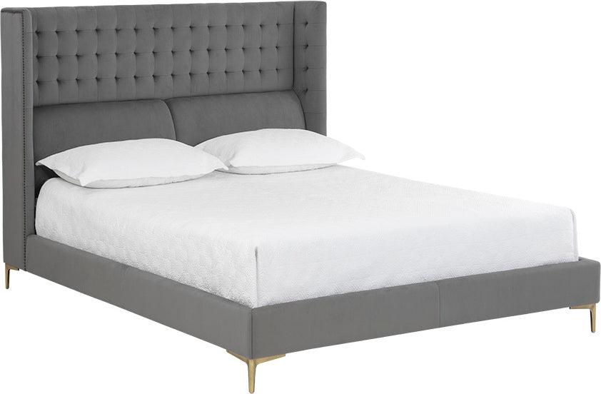 SUNPAN Beds - Cairo Bed - Queen - Antonio Charcoal Gray