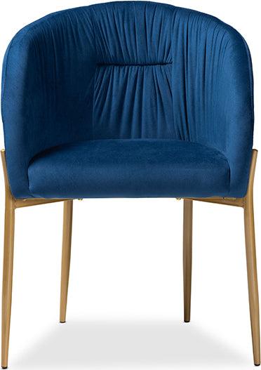 Wholesale Interiors Dining Chairs - Ballard Glamour Dining Chair Navy Blue & Gold