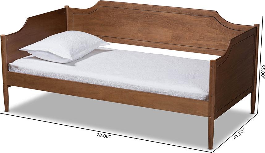 Wholesale Interiors Daybeds - Alya Classic Traditional Farmhouse Walnut Brown Finished Wood Twin Size Daybed