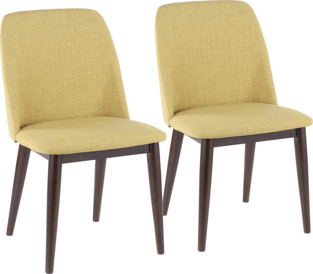 Lumisource Dining Chairs - Tintori Contemporary Dining Chair in Green Fabric - Set of 2