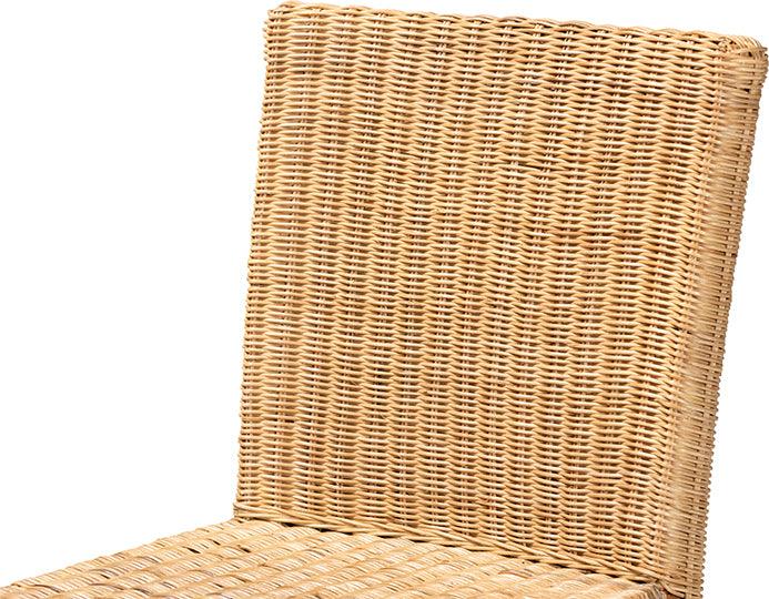 Wholesale Interiors Barstools - Racquel Modern Bohemian Natural Rattan And Mahogany Wood Bar Stool