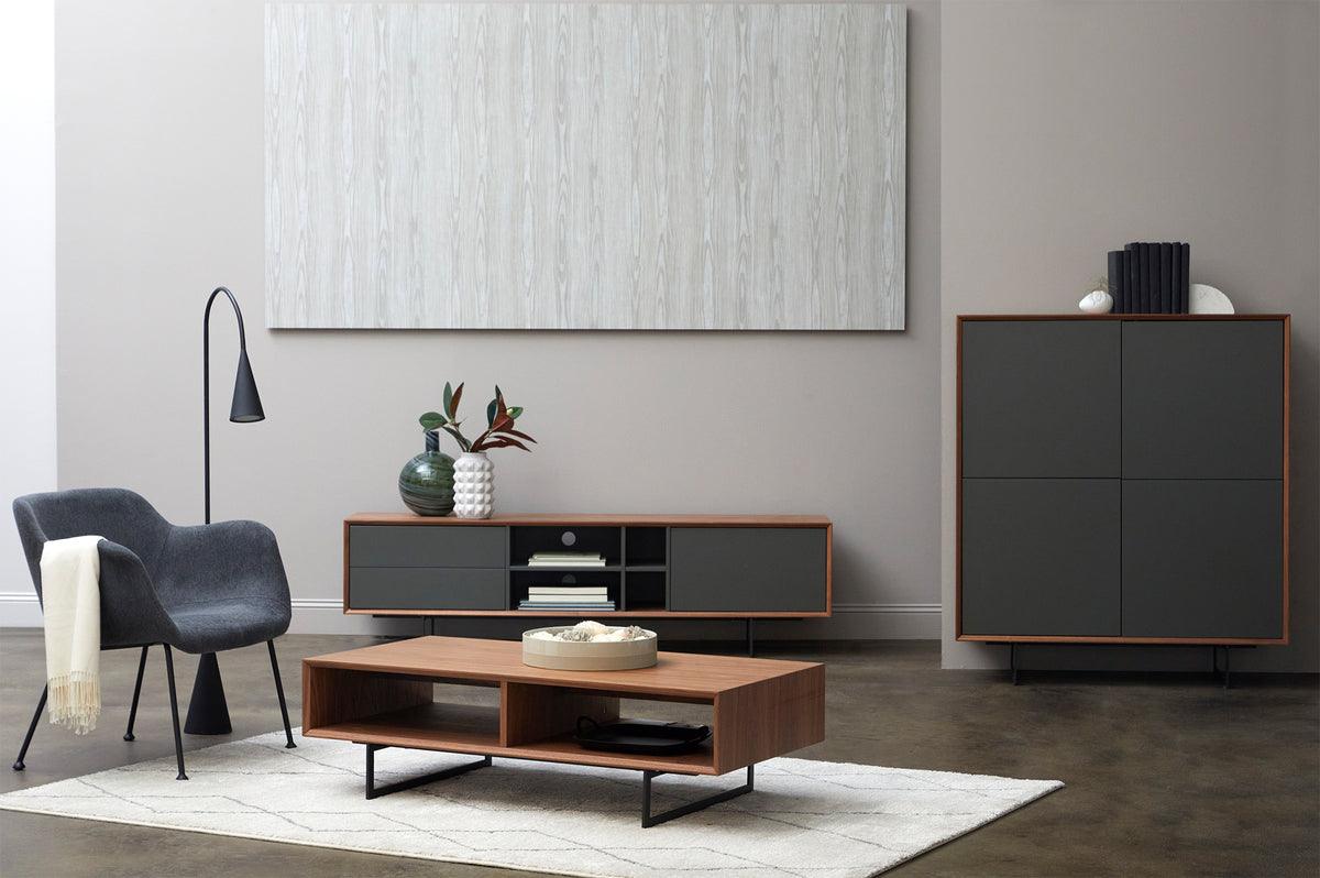 Euro Style TV & Media Units - Anderson 71" Media Stand Walnut & Dark Gray