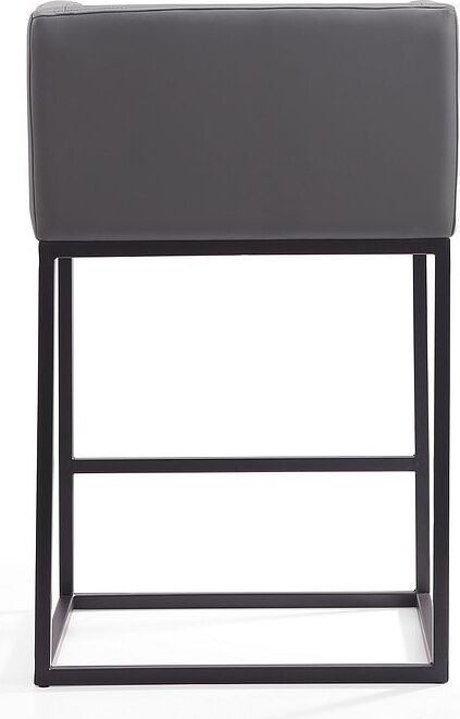 Manhattan Comfort Barstools - Embassy 34 in. Grey and Black Metal Counter Height Bar Stool