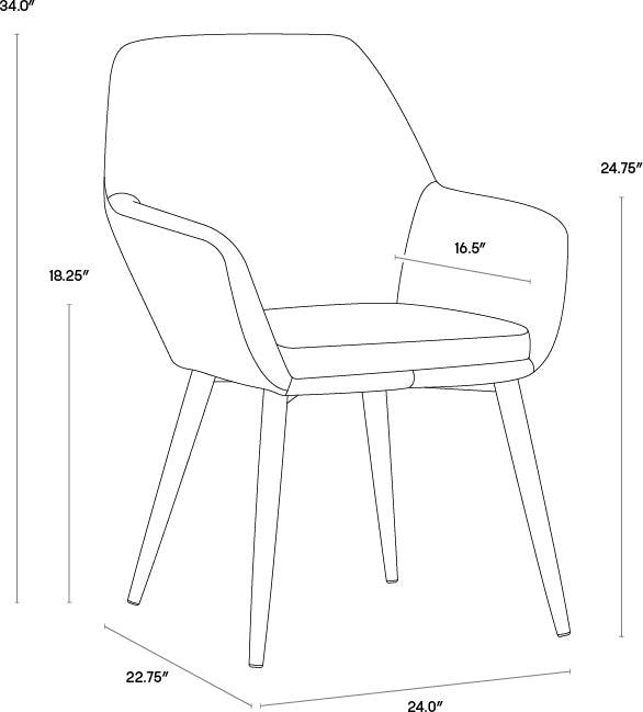 SUNPAN Dining Chairs - Jayna Dining Armchair - Champagne Gold - Antonio Linen