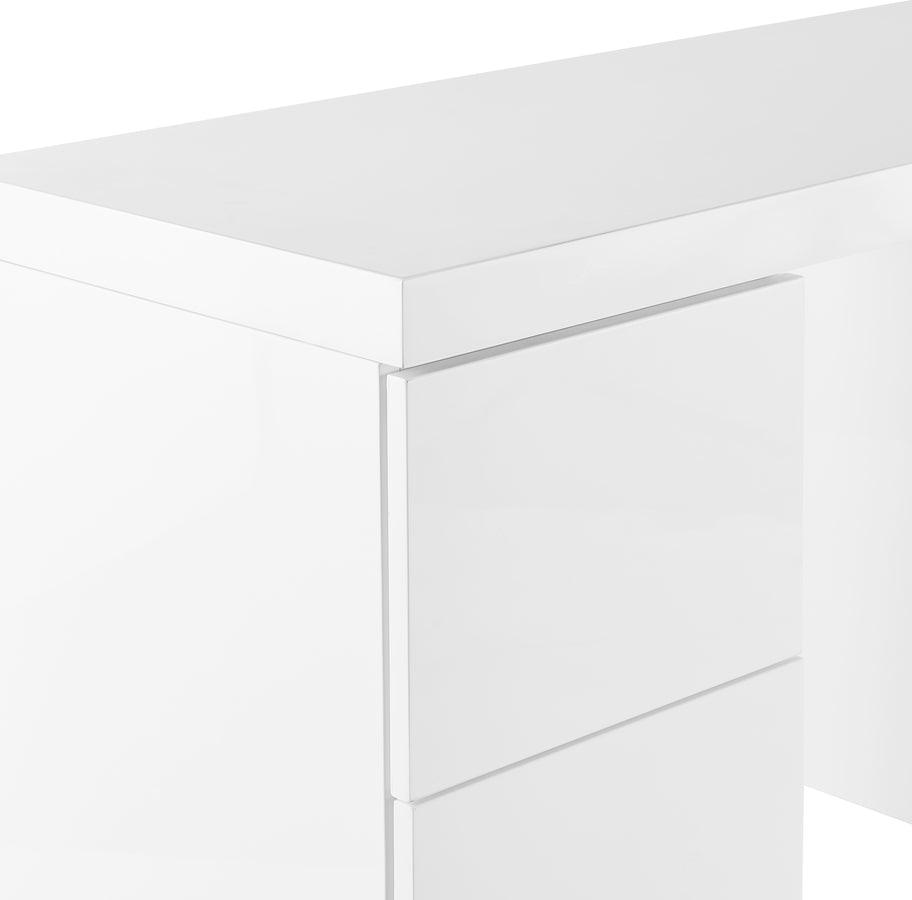 Euro Style Desks - Tresero Desk in High Gloss White 30" H