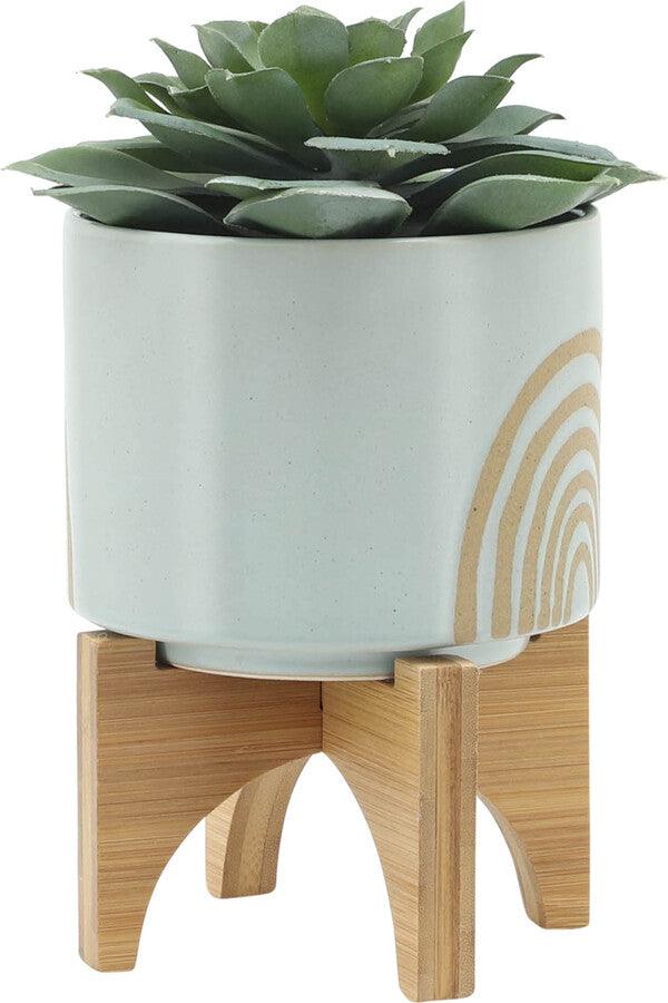 Sagebrook Home Planters - Set Of 2 5/8" Arch Planter W/ Stand Mint
