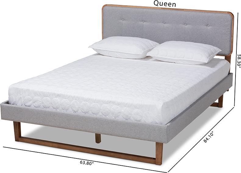 Wholesale Interiors Beds - Sofia King Bed Light Gray & Walnut