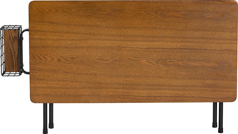 Wholesale Interiors Coffee Tables - Mariela Natural Brown and Black Low Profile Coffee Table with Basket