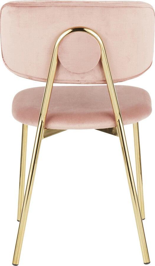 Lumisource Accent Chairs - Bouton Contemporary/Glam Chair In Gold Metal & Blush Pink Velvet (Set of 2)