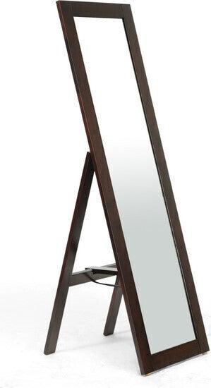 Wholesale Interiors Mirrors - Modern Mirror with Built-In Stand Dark Brown