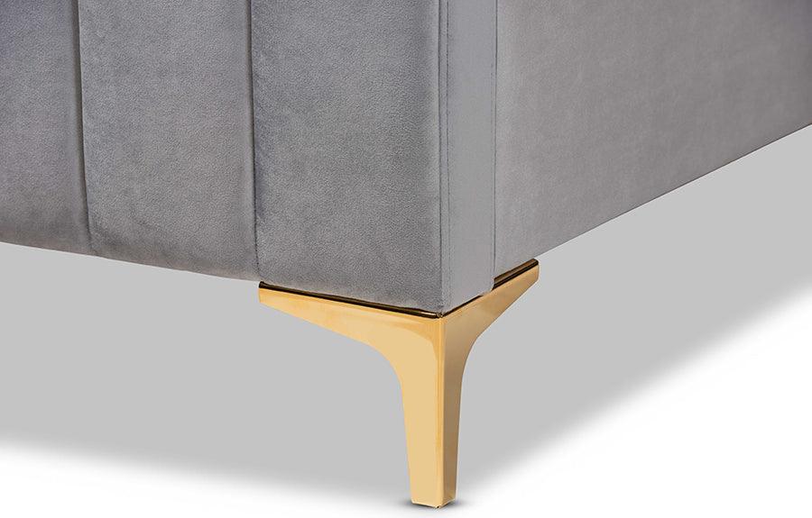 Wholesale Interiors Beds - Nami Full Bed Light Gray & Gold