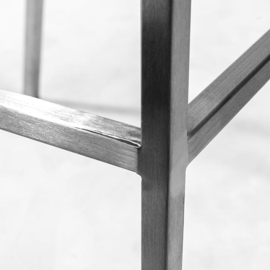 Euro Style Barstools - Scott Counter Stool in White and Brushed Stainless Steel - Set of 2