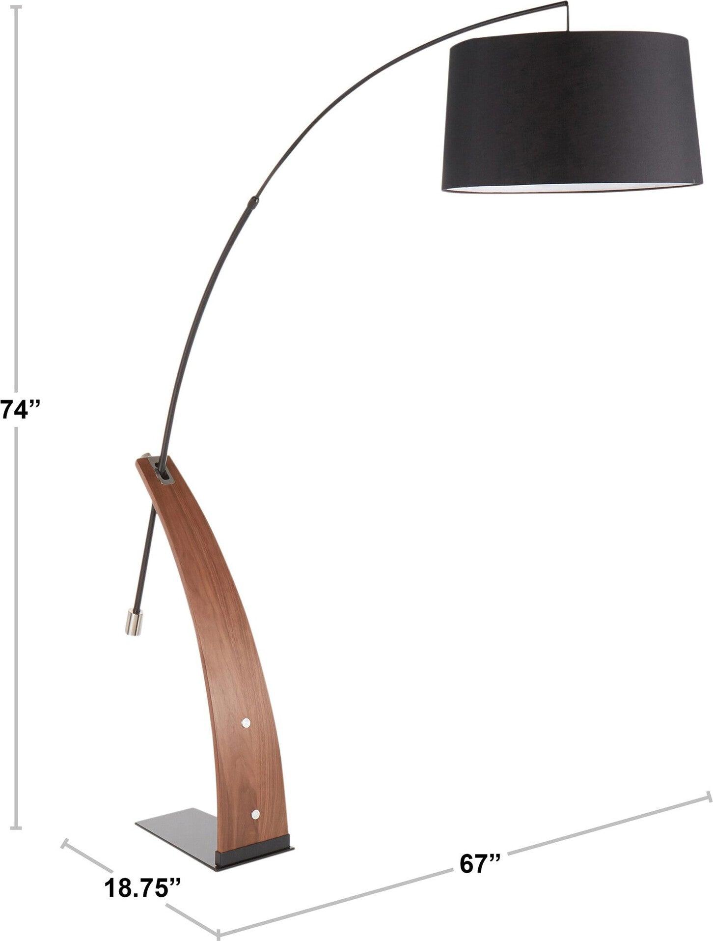 Lumisource Floor Lamps - Robyn Floor Lamp Walnut & Black