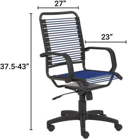 Euro Style Task Chairs - Bradley High Back Bungie Office Chair Blue & Graphite