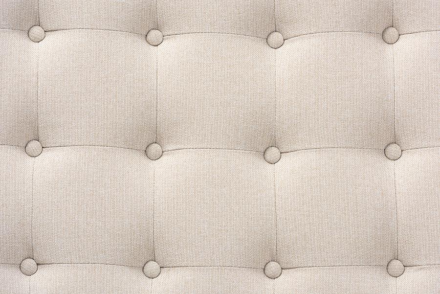 Wholesale Interiors Ottomans & Stools - Alvere Modern and Contemporary Beige Fabric Walnut Cocktail Ottoman