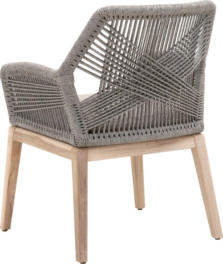Essentials For Living Chairs - Loom Outdoor Arm Chair Platinum Gray Teak (Set of 2)