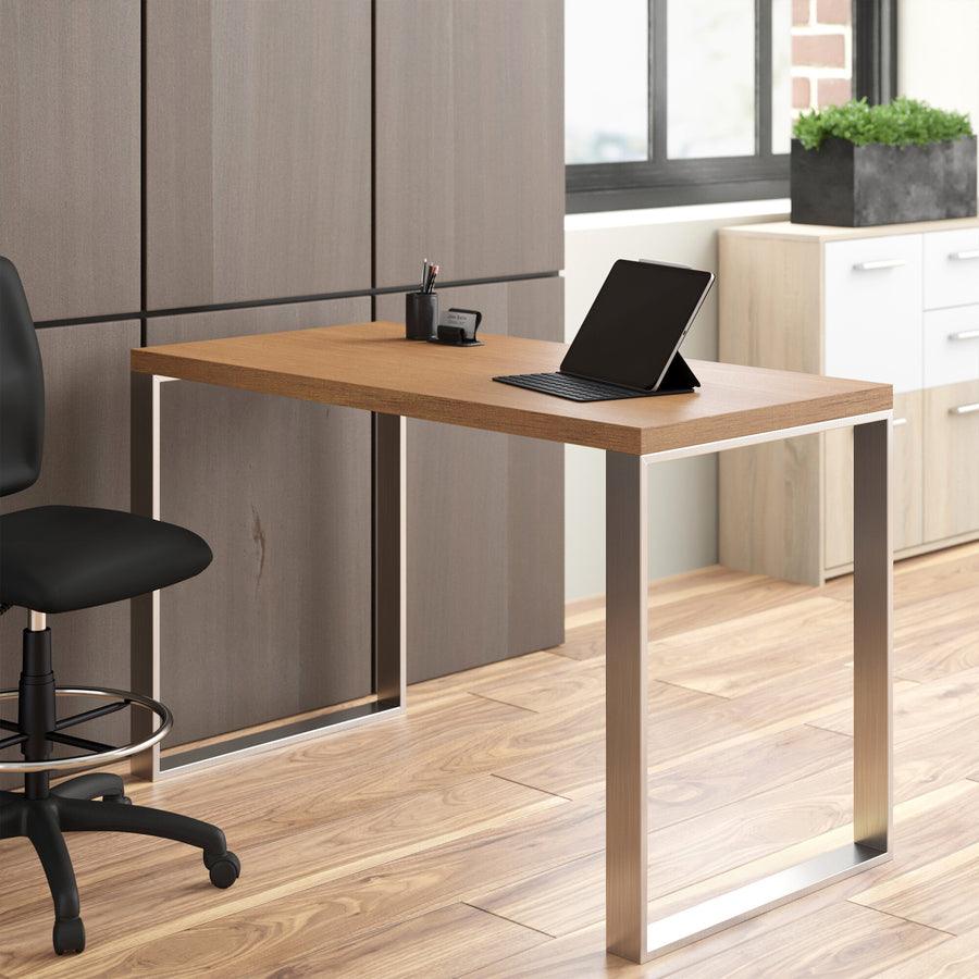 Euro Style Desks - Dillon Desk Walnut & Stainless Steel
