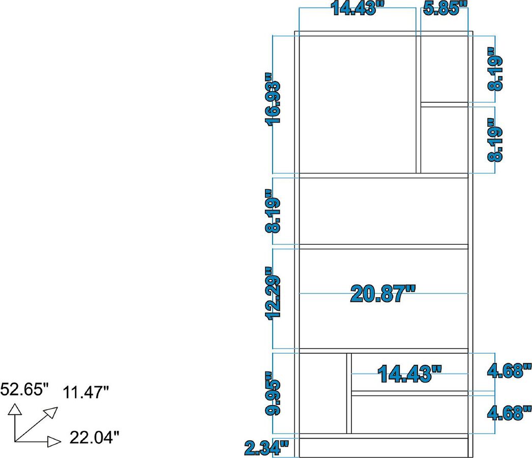 Manhattan Comfort Bookcases & Display Units - Durable Valenca Bookcase 3.0 with 8- Shelves in White
