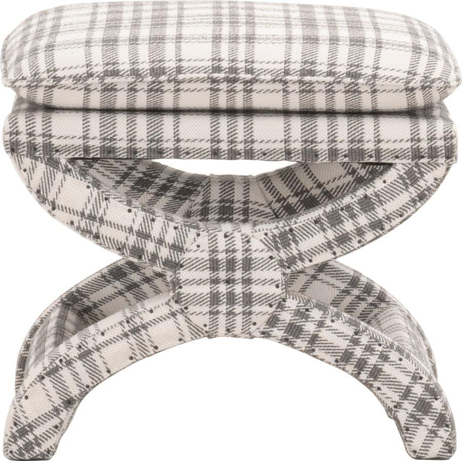 Essentials For Living Ottomans & Stools - Gaston Ottoman Tartan Charcoal