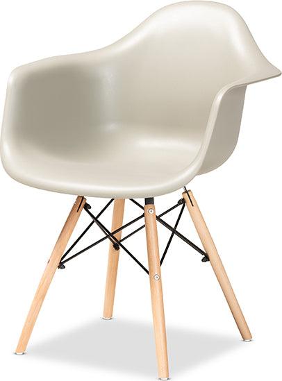 Wholesale Interiors Dining Chairs - Galen Modern Dining Chair Beige & Oak Brown & Black (Set of 4)