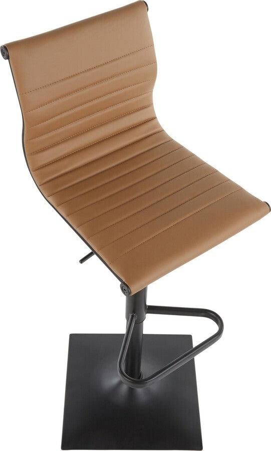 Lumisource Barstools - Masters Contemporary Barstool in Black Metal and Camel Faux Leather
