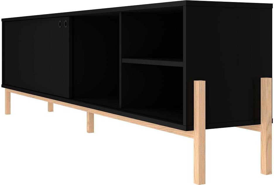 Manhattan Comfort TV & Media Units - Bowery 72.83 TV Stand with 4 Shelves in Black and Oak