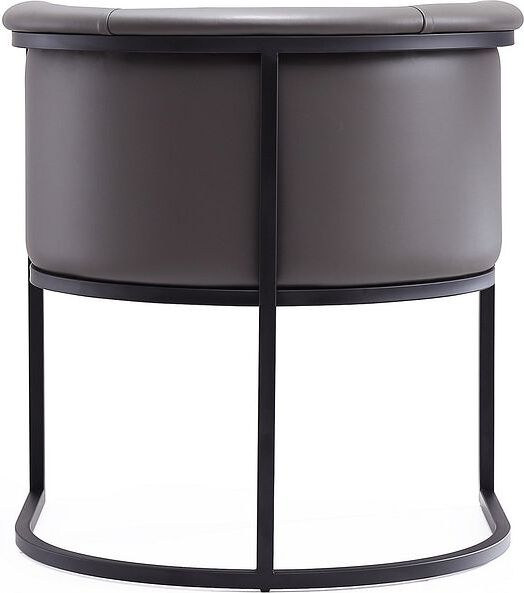 Manhattan Comfort Dining Chairs - Bali Pebble and Black Faux Leather Dining Chair