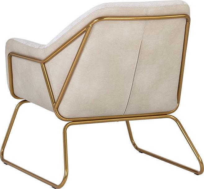 SUNPAN Accent Chairs - Watts Lounge Chair Gold Polo Club Muslin & Bravo Cream