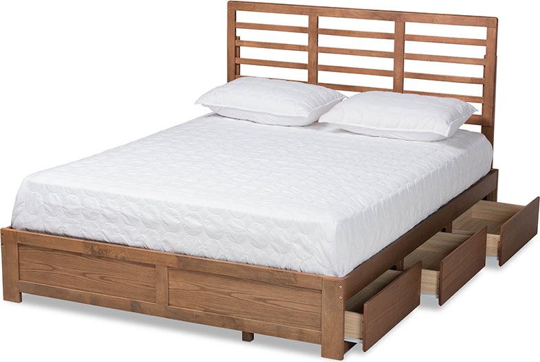 Wholesale Interiors Beds - Piera Queen Storage Bed Ash walnut