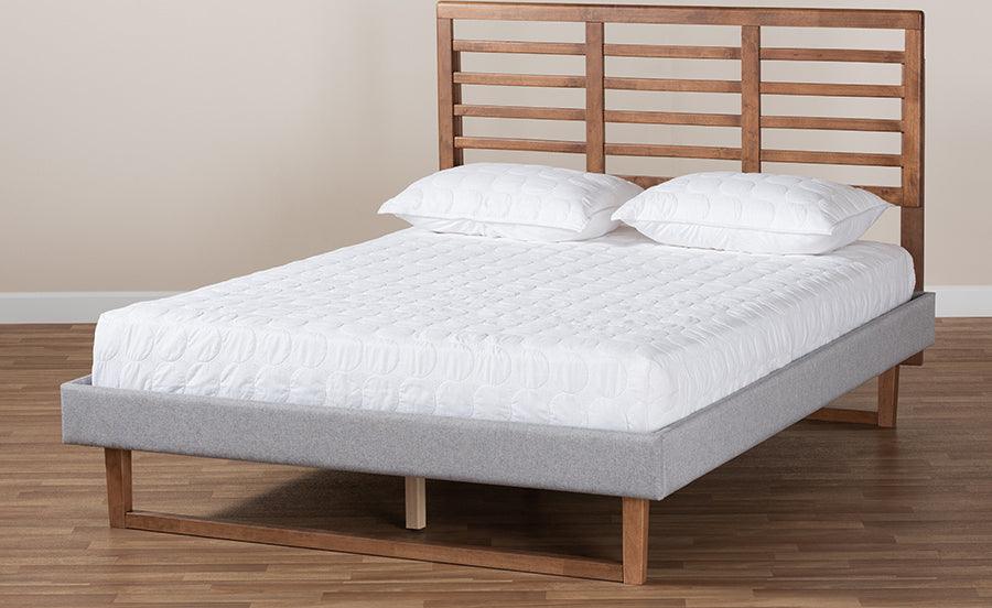 Wholesale Interiors Beds - Luciana King Bed Light Gray & Ash walnut