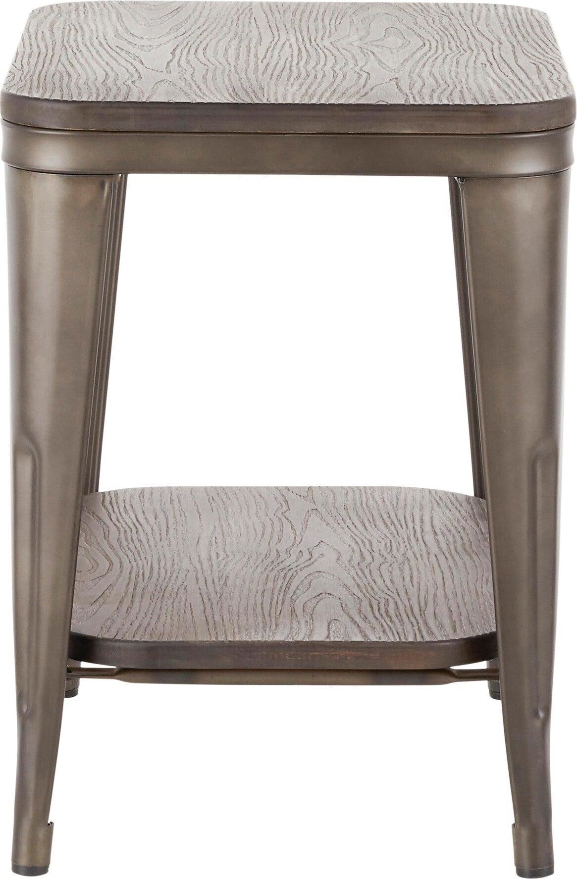 Lumisource Side & End Tables - Oregon End Table Antique & Espresso Bamboo