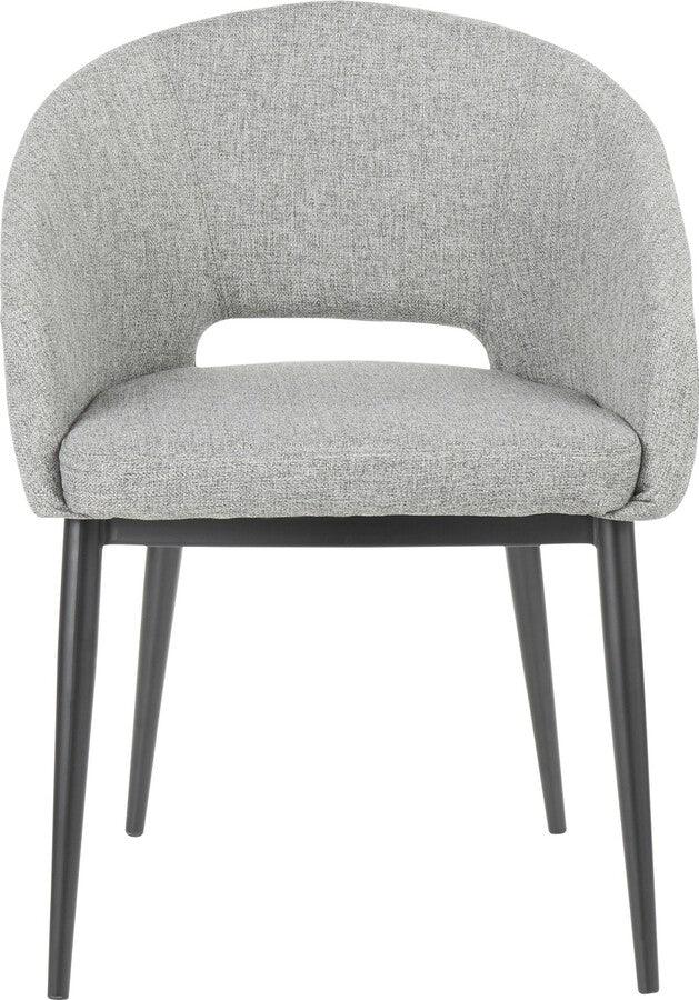 Lumisource Accent Chairs - Renee Contemporary Chair in Black Metal Legs and Grey Fabric