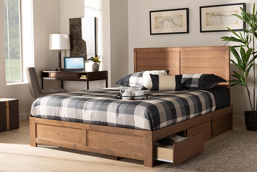 Wholesale Interiors Beds - Lisa Queen Storage Bed Ash walnut