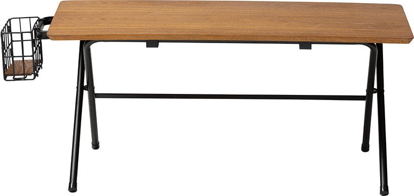 Wholesale Interiors Coffee Tables - Mariela Natural Brown and Black Low Profile Coffee Table with Basket