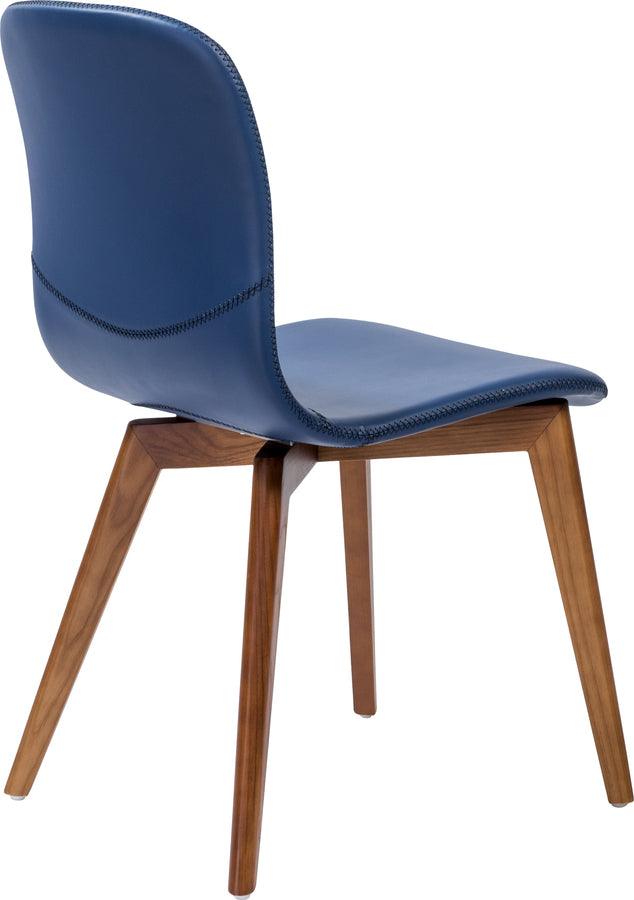 Euro Style Dining Chairs - Mai Side Chair Blue & Walnut (Set of 2)