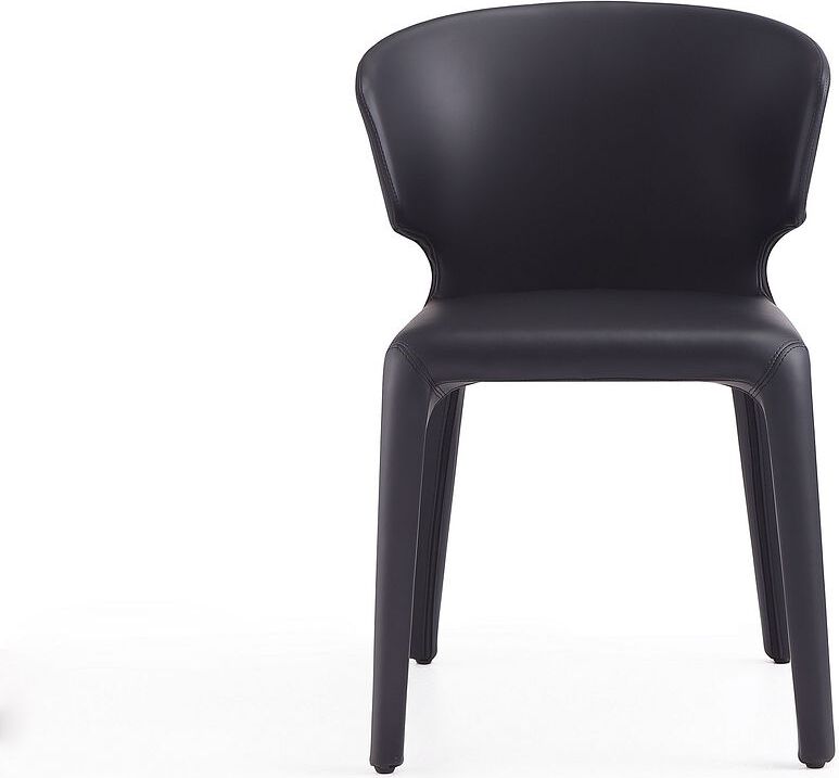Manhattan Comfort Dining Chairs - Conrad Black Faux Leather Dining Chair (Set of 2)