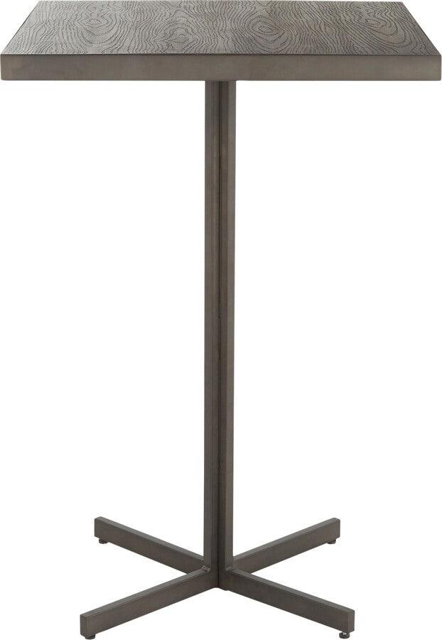 Lumisource Bar Tables - Fuji Industrial Bar Table in Antique Metal and Espresso Bamboo