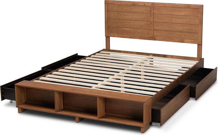 Wholesale Interiors Beds - Alba Queen Storage Bed Ash Walnut
