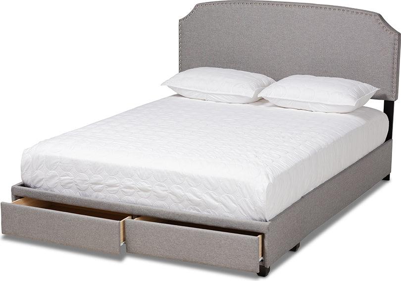Wholesale Interiors Beds - Larese King Storage Bed Light Gray & Black