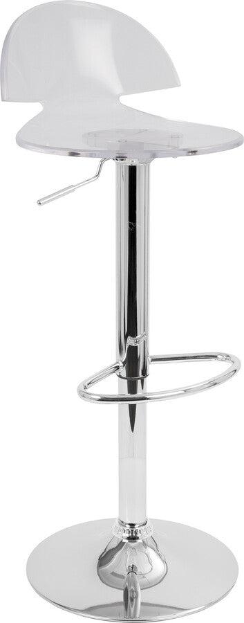 Lumisource Barstools - Venti Contemporary Adjustable Barstool with Swivel in Clear Acrylic