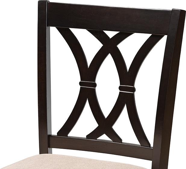 Wholesale Interiors Barstools - Reneau Sand Espresso Brown Wood Counter Height Pub Chair Set of 2