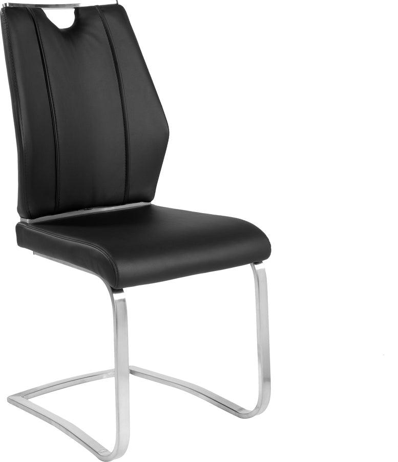 Euro Style Dining Chairs - Lexington Side Chair in Black and Brushed Stainless Steel - Set of 2