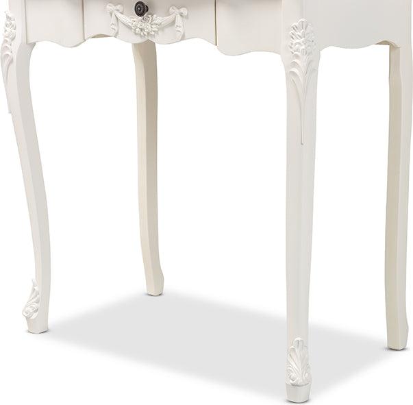 Wholesale Interiors Bedroom Vanity - Macsen Classic and Traditional White Finished Wood 2-Piece Vanity Set with Adjustable Mirror