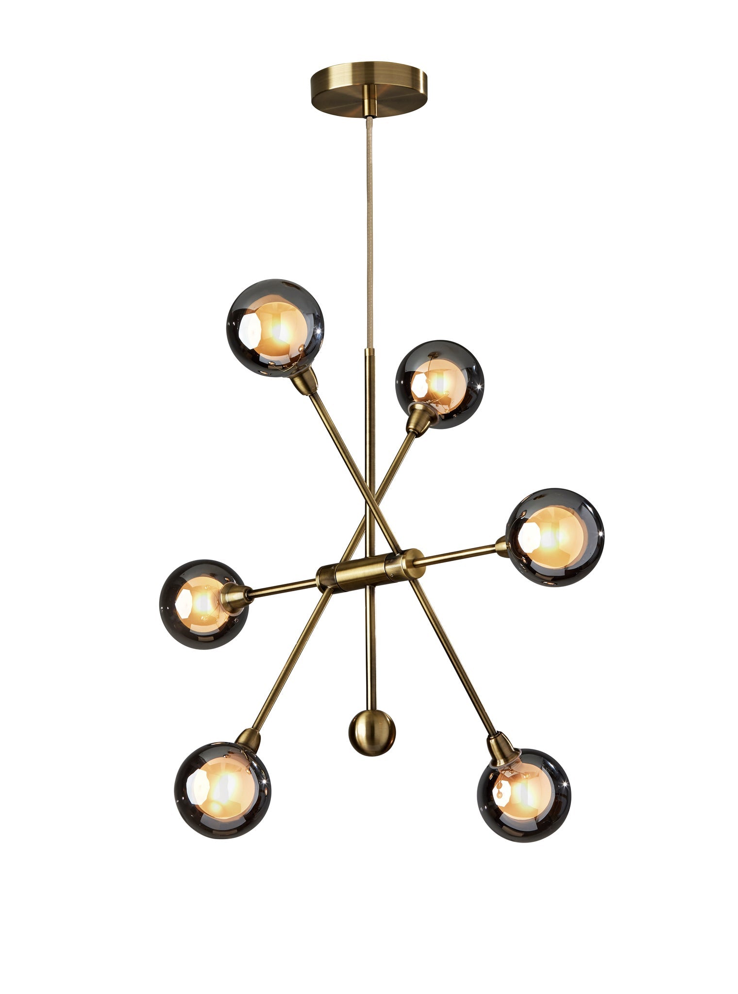 Adesso Ceiling Lamps - Starling LED 6 Light Chandelier Antique Brass