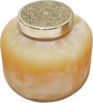 Sagebrook Home Candles - 5" Candle On Frosted Glass, Peach 22Oz