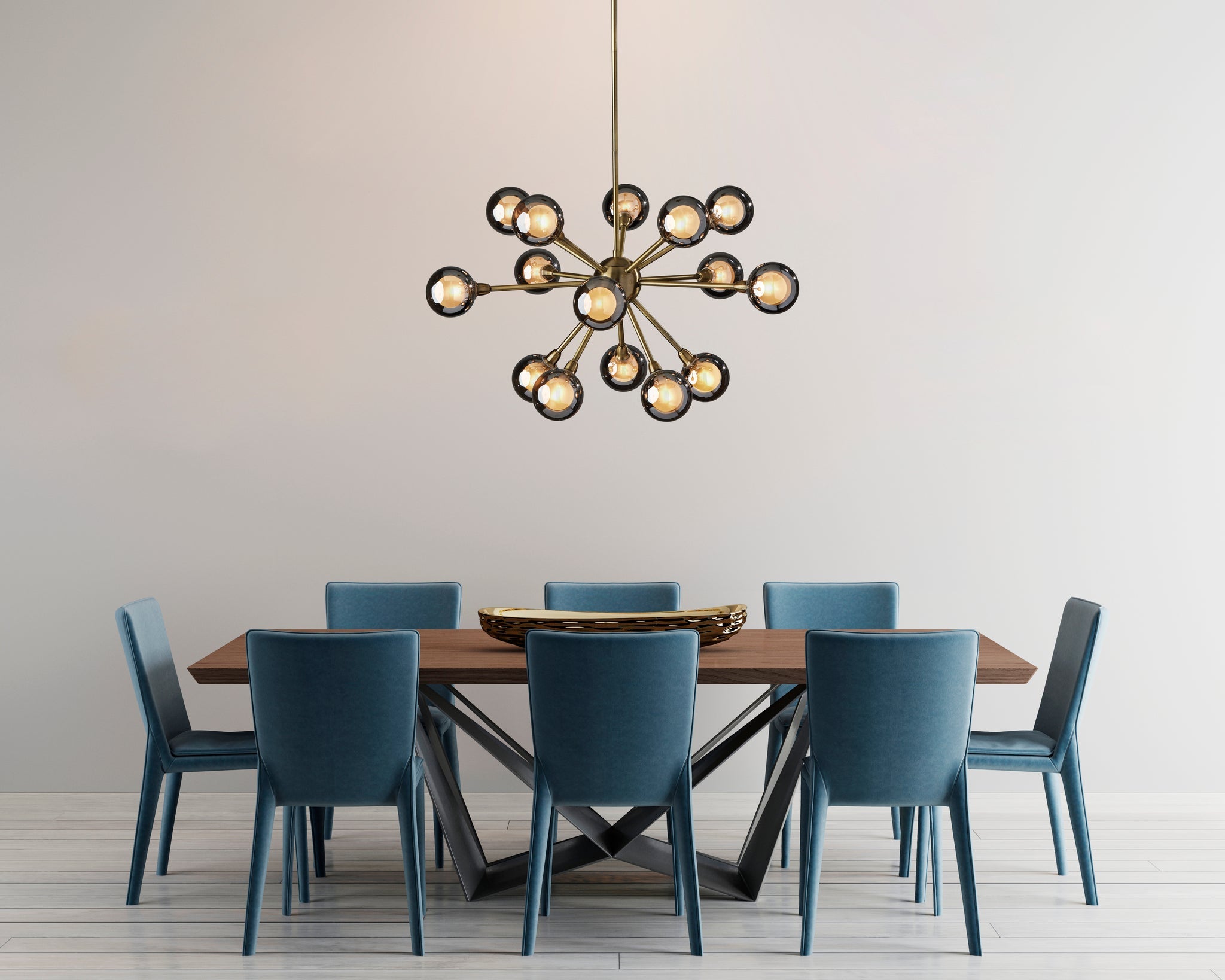 Adesso Ceiling Lamps - Starling LED 15 Light Chandelier Antique Brass